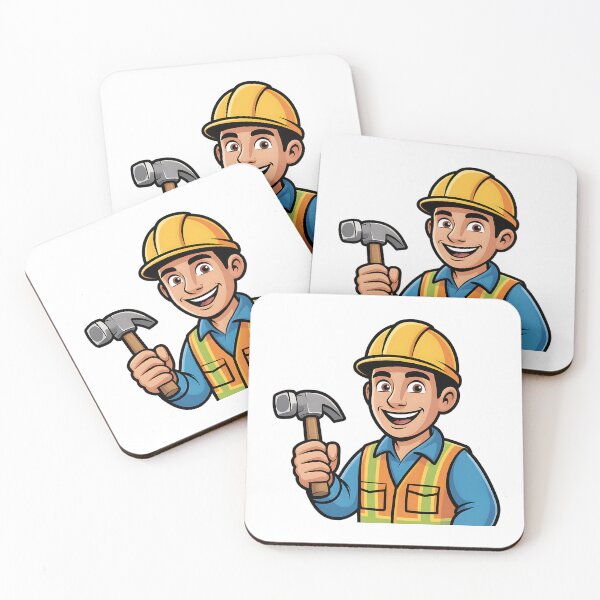 Item preview, Labor Day Construction Worker Cartoon Art designed and sold by CraftStudioCo.