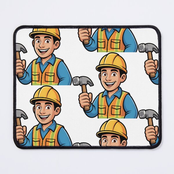 Item preview, Labor Day Construction Worker Cartoon Art designed and sold by CraftStudioCo.