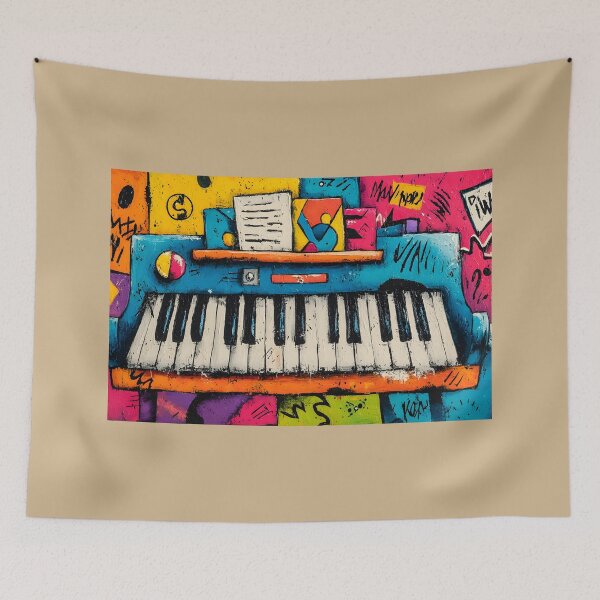 Item preview, Abstract Piano Harmony - A Vibrant Celebration of Music Color and Expressive Energy designed and sold by OlfactoART Studio.