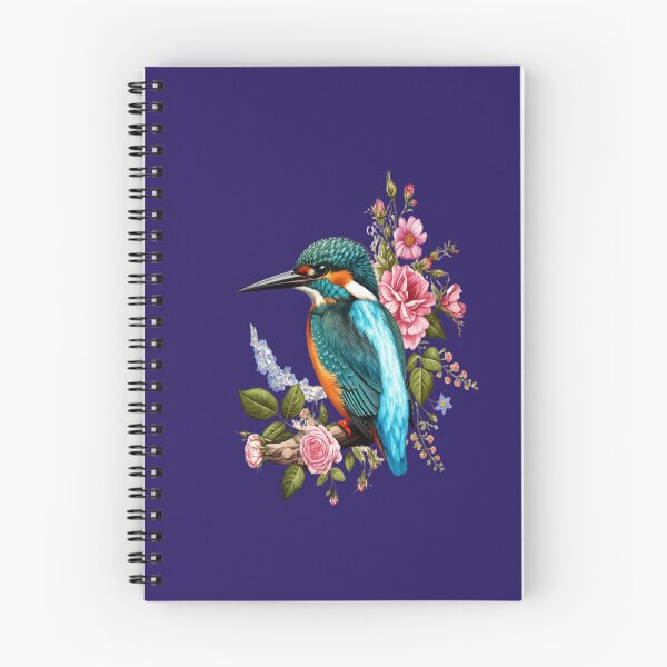 Item preview, Common Kingfisher with Romantic Vintage Florals designed and sold by BirdsnStuff.