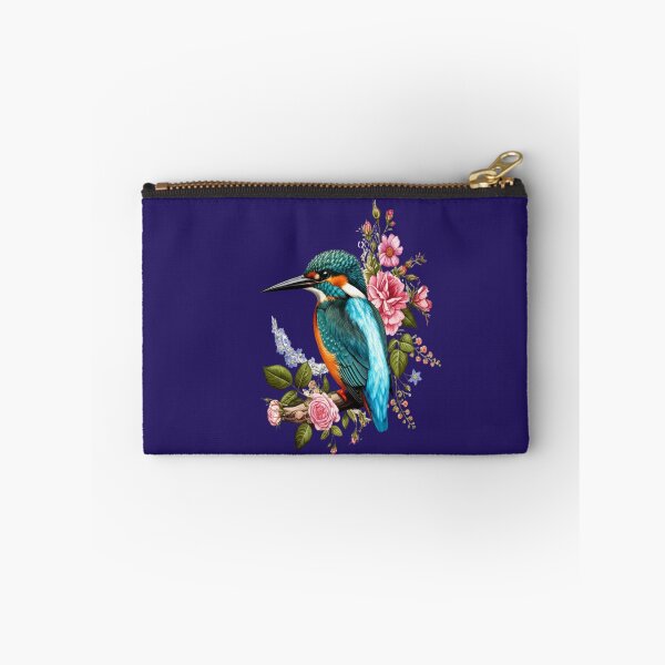 Item preview, Common Kingfisher with Romantic Vintage Florals designed and sold by BirdsnStuff.