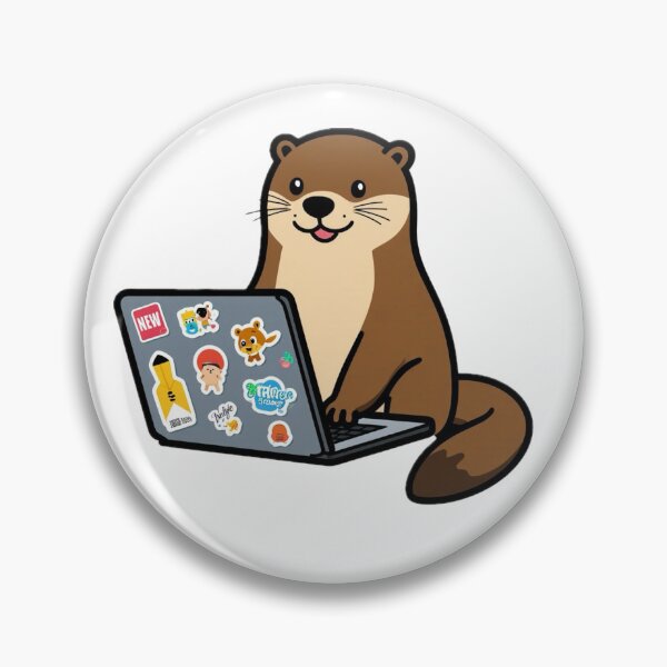 Artikelvorschau, Glücklicher Otter-Coder entworfen und verkauft von Pixel & Paw.