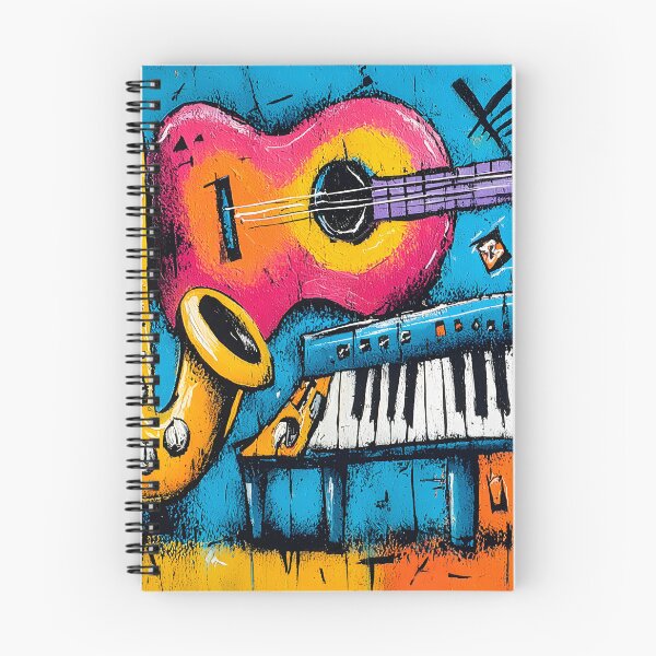 Item preview, Abstract Musical Ensemble - A Vibrant Celebration of Saxophone Guitar Piano Drums designed and sold by OlfactoART Studio.