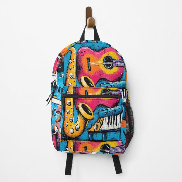 Item preview, Abstract Musical Ensemble - A Vibrant Celebration of Saxophone Guitar Piano Drums designed and sold by OlfactoART Studio.