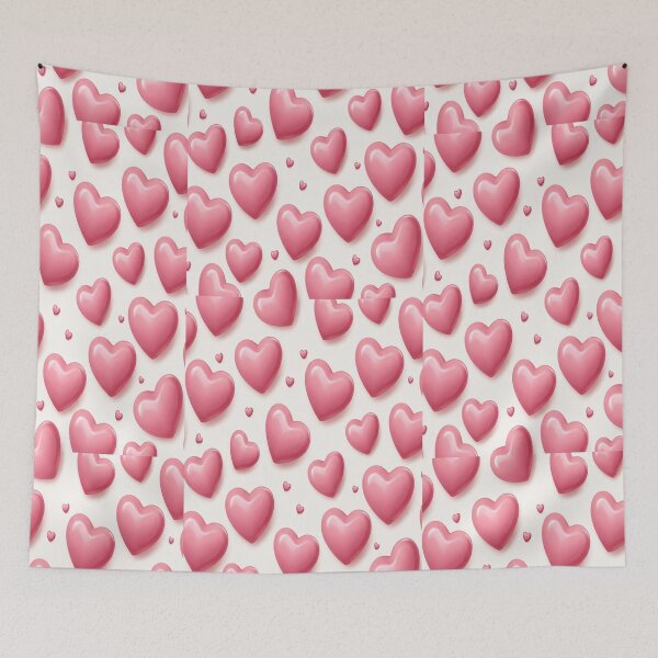 Item preview, Pink Puffy Hearts Pattern designed and sold by Campus Charm.