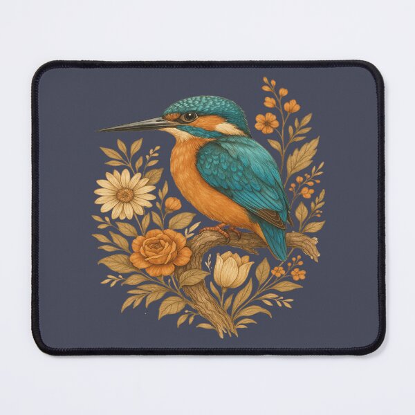 Item preview, Common Kingfisher with Rustic Autumn Charm Botanicals designed and sold by BirdsnStuff.