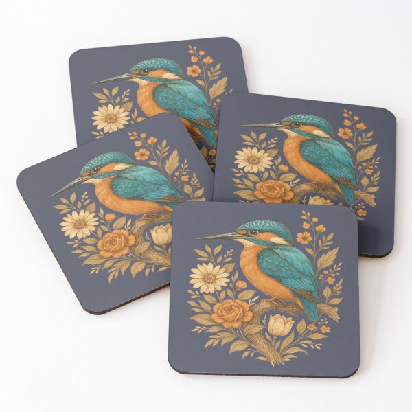 Item preview, Common Kingfisher with Rustic Autumn Charm Botanicals designed and sold by BirdsnStuff.