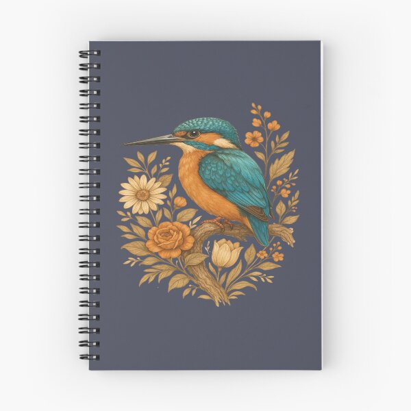 Item preview, Common Kingfisher with Rustic Autumn Charm Botanicals designed and sold by BirdsnStuff.