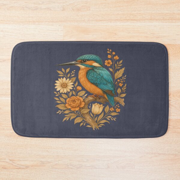 Item preview, Common Kingfisher with Rustic Autumn Charm Botanicals designed and sold by BirdsnStuff.