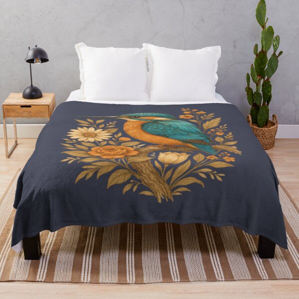 Item preview, Common Kingfisher with Rustic Autumn Charm Botanicals designed and sold by BirdsnStuff.
