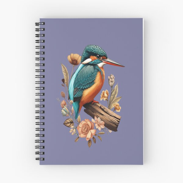 Item preview, Common Kingfisher with Vintage Floral Botanical Accents designed and sold by BirdsnStuff.