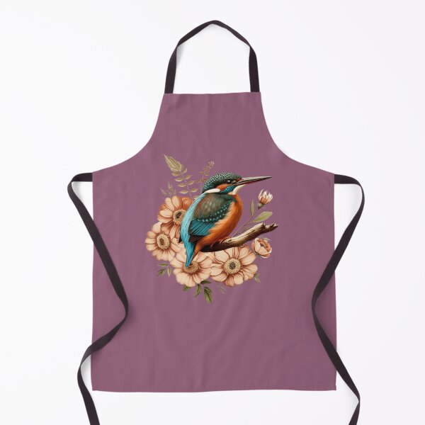 Item preview, Common Kingfisher with Vintage Rustic Autumn Florals designed and sold by BirdsnStuff.
