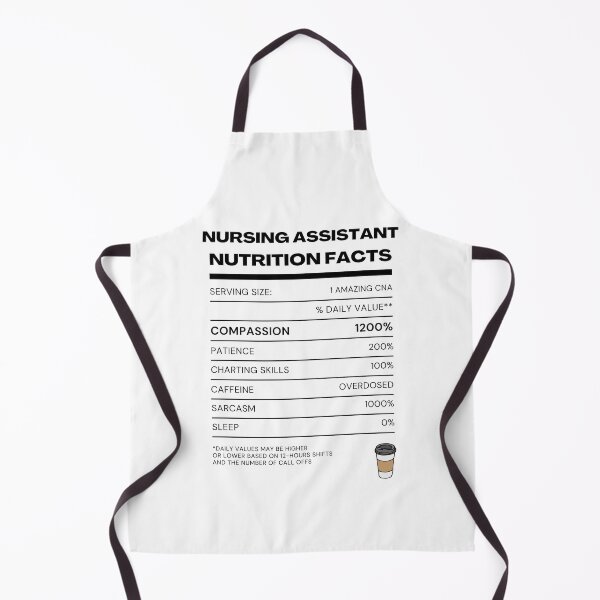 Item preview, CNA Nutrition Facts – Funny Nursing Assistant Design - Black Font designed and sold by FreshMedThreads.