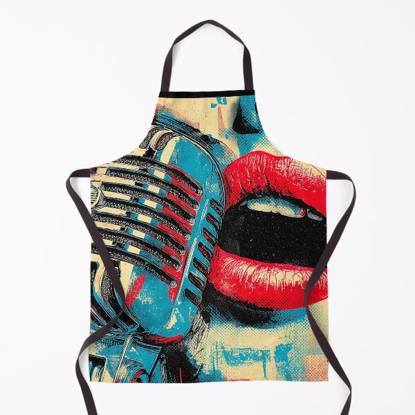 Item preview, Vintage Abstract Music Poster – Singer Lips & Micophone Colorful Grunge designed and sold by Coder-T.