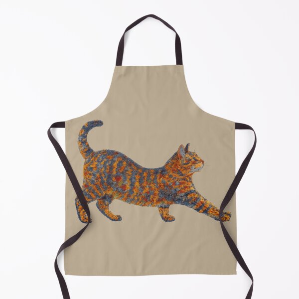 Item preview, Tabby Cat Stretching – Pointillist Painting designed and sold by NoRestDesigns.