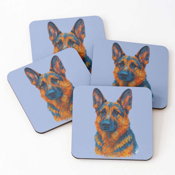 Item preview, German Shepherd Abstract Pointillist Painting designed and sold by NoRestDesigns.