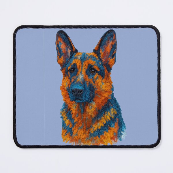 Item preview, German Shepherd Abstract Pointillist Painting designed and sold by NoRestDesigns.