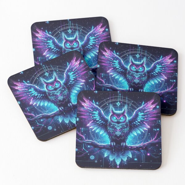 Item preview, Glitch Spirit Wolf - Neon Cyberpunk Animal Art designed and sold by DreamArt Creations.