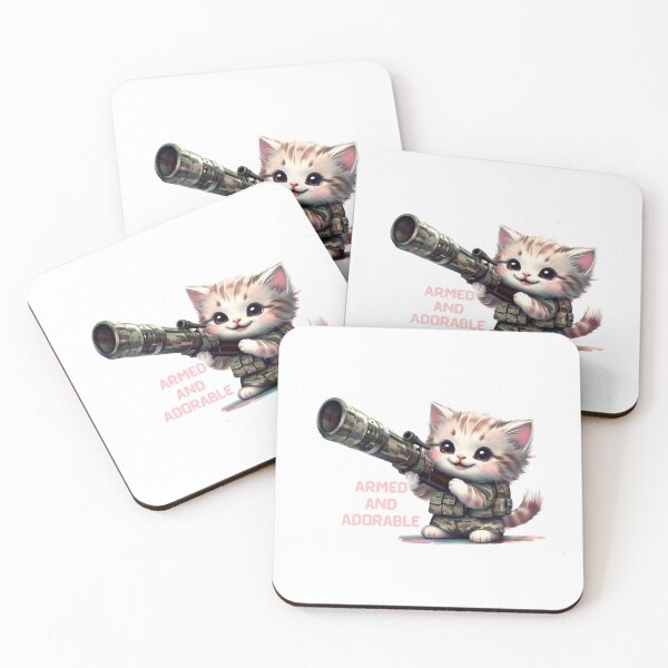 Item preview, Cute Armed and Adorable Military Army Cat designed and sold by The Crazy Cat Lady.
