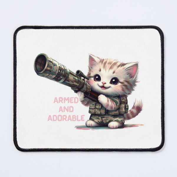 Item preview, Cute Armed and Adorable Military Army Cat designed and sold by The Crazy Cat Lady.