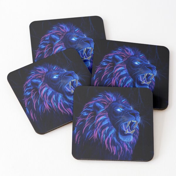 Item preview, Neon Roaring Lion designed and sold by infiniterealmsX.