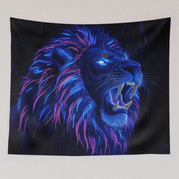 Item preview, Neon Roaring Lion designed and sold by infiniterealmsX.