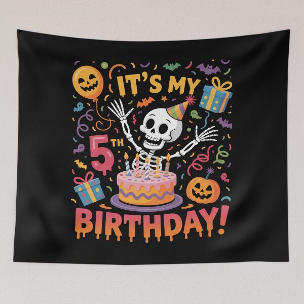 Item preview, It's My 5th Birthday Halloween Skeleton designed and sold by Sunset4Bones.