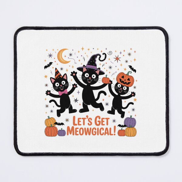 Item preview, Let's Get Meowgical, Halloween , Cat , Witch , Pumpkin designed and sold by Sunset4Bones.