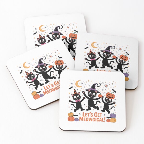 Item preview, Let's Get Meowgical, Halloween , Cat , Witch , Pumpkin designed and sold by Sunset4Bones.