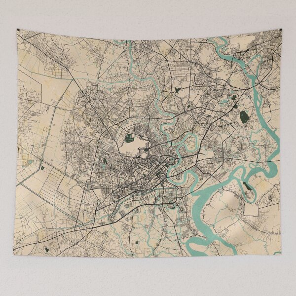 Item preview, Mapa de la ciudad de Ho Chi Minh de Vietnam - Vintage designed and sold by deMAP.