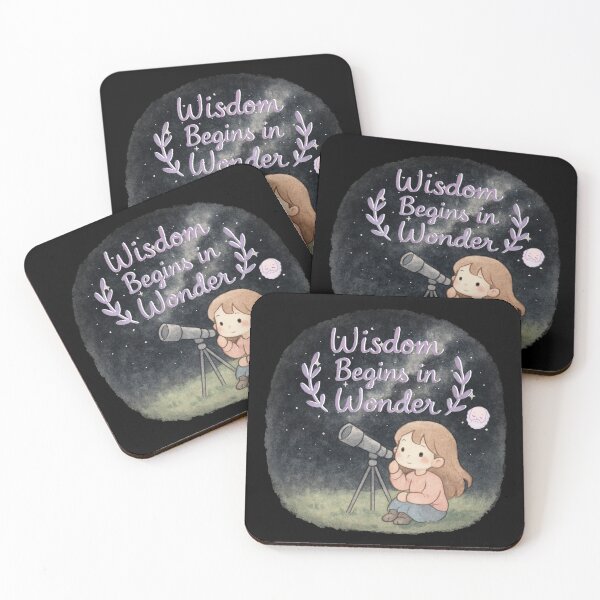 Item preview, Wisdom Begins in Wonder – Stargazing Girl Pastel Illustration designed and sold by KaysUplifting.