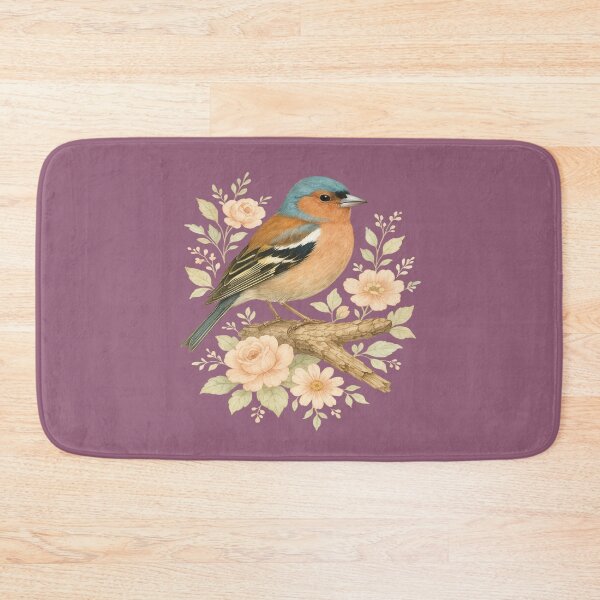 Item preview, Common Chaffinch with Blossoms in Botanical Art designed and sold by BirdsnStuff.