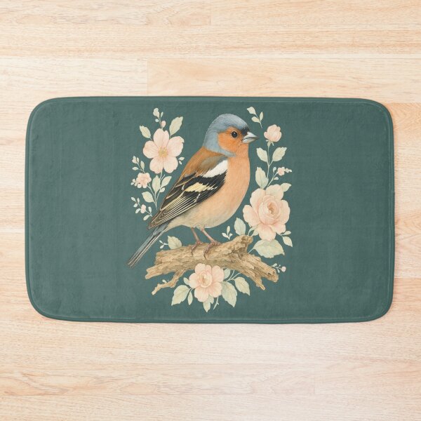Item preview, Common Chaffinch with Blossoms in Botanical Art designed and sold by BirdsnStuff.