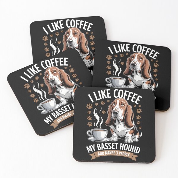 Item preview, Basset Hound Dog Breed I like coffee my Basset Hound designed and sold by brynatshop.
