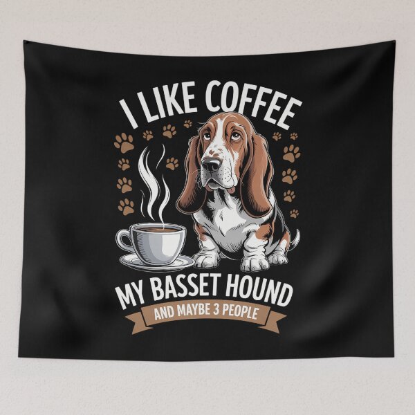 Item preview, Basset Hound Dog Breed I like coffee my Basset Hound designed and sold by brynatshop.