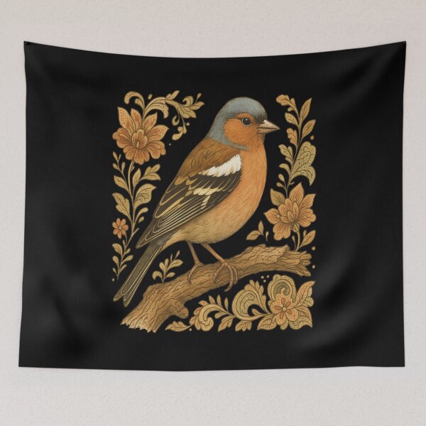 Item preview, Common Chaffinch in Rustic Folk Art Style designed and sold by BirdsnStuff.