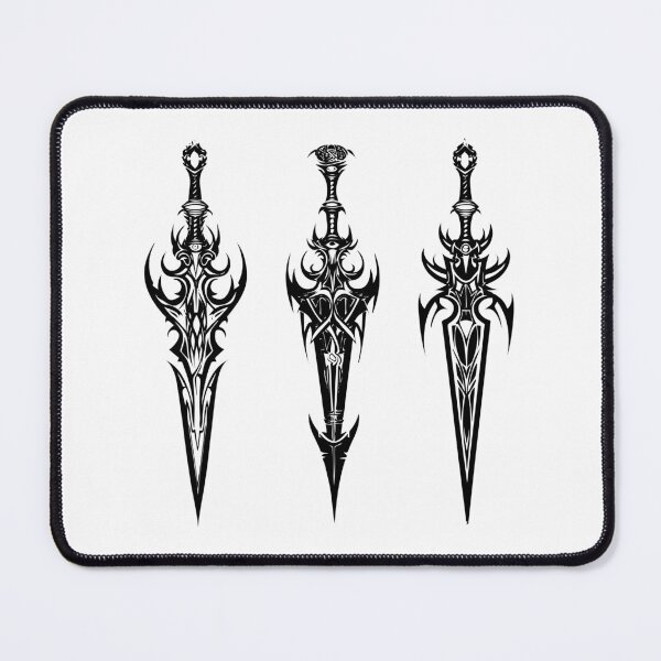 Item preview, Fantasy Tribal Sword Design – Gothic Black Tattoo Style Blade Art designed and sold by inkoutninja.