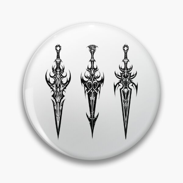 Item preview, Fantasy Tribal Sword Design – Gothic Black Tattoo Style Blade Art designed and sold by inkoutninja.