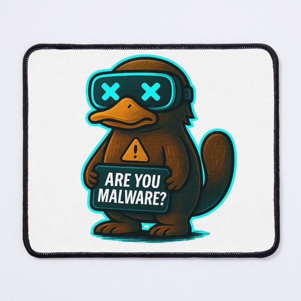 Item preview, Funny Cyber Platypus - Are You Malware? designed and sold by Derpy Lab .