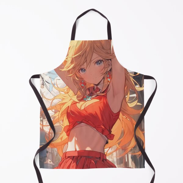 Item preview, Shinobu Oshino Bakemonogatari Blonde Anime Girl Summer Street Style Red Outfit Playful Pose Cute designed and sold by earlobejerk.