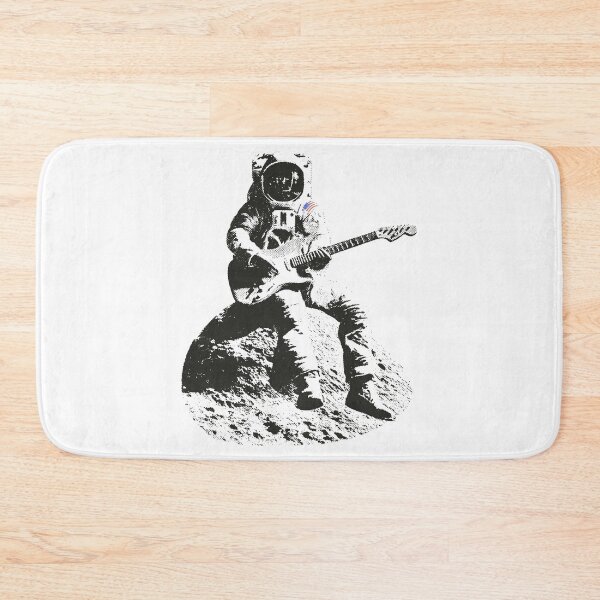 Item preview, Astronaut Playing Guitar on the Moon - Retro Space Rock Vibes designed and sold by trajeado14.