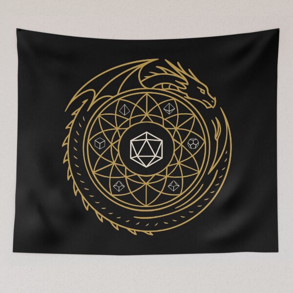 Item preview, Dragon Sacred Symbol Polyhedral Dice Tabletop RPG designed and sold by pixeptional.