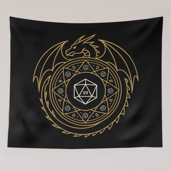 Item preview, Minimalist Dragon Sacred Symbol D20 Dice Tabletop RPG designed and sold by pixeptional.