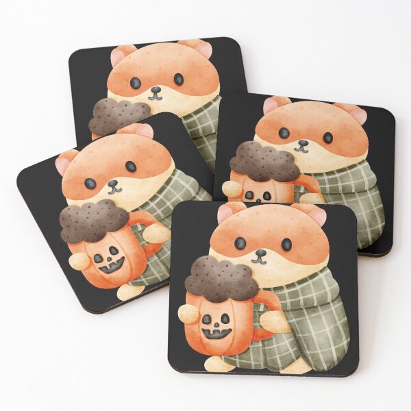 Item preview, Cute Cartoon Hamster with Pumpkin Drink | Autumn Halloween Design designed and sold by Pe.peach.