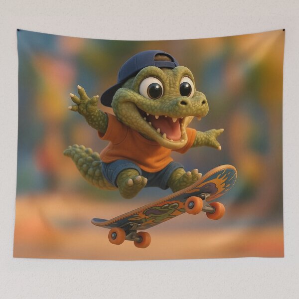 Item preview, Skater Dwarf Crocodile designed and sold by Sillytoe.
