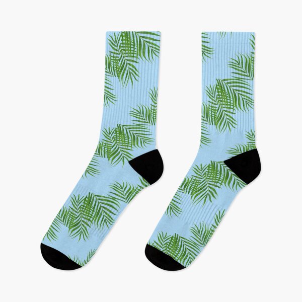 Item preview, Patrón de hojas de palmera azul claro designed and sold by PLPGH.