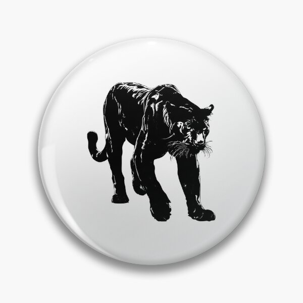 Item preview, Black Panther Illustration – Bold Monochrome Big Cat Wildlife Art designed and sold by inkoutninja.