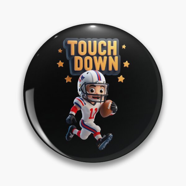 Artikelvorschau, Cartoon American Football-Spieler erzielt Touchdown entworfen und verkauft von Art & Heart.
