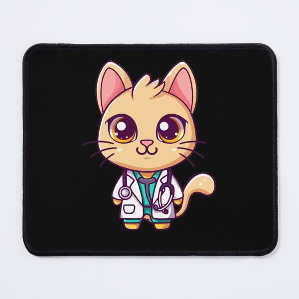 Item preview, Chibi Kawaii Cat Doctor – Cute Cartoon Animal in Doctor Coat designed and sold by ColorSplash123.