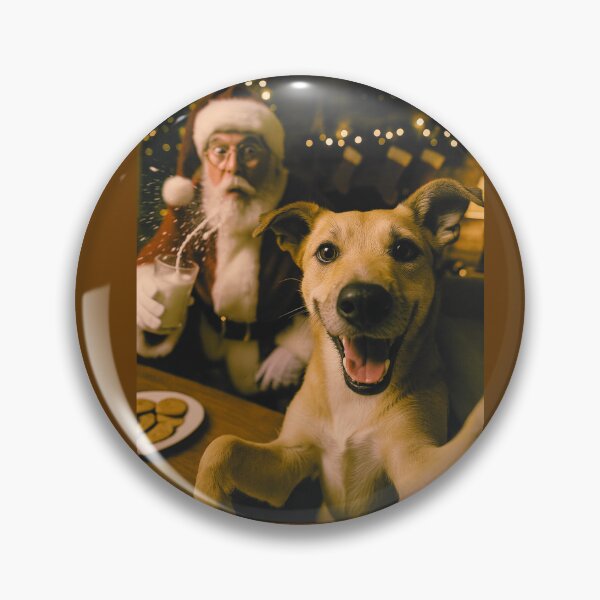 Artikelvorschau, Hunde-Selfie mit dem Weihnachtsmann entworfen und verkauft von OliveStreetDesigns.